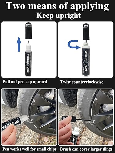 SYOAUTO Black Rim Touch Up Paint Rim Scratch Repair Pen Wheel Touch Up  Paint Car Rim Paint Pen Universal Color