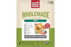 The Honest Kitchen Human Grade Wholemade Whole Grain Chicken & Salmon Dehydrated Puppy Dog Food, 7lb Bag (Makes 28lbs)
