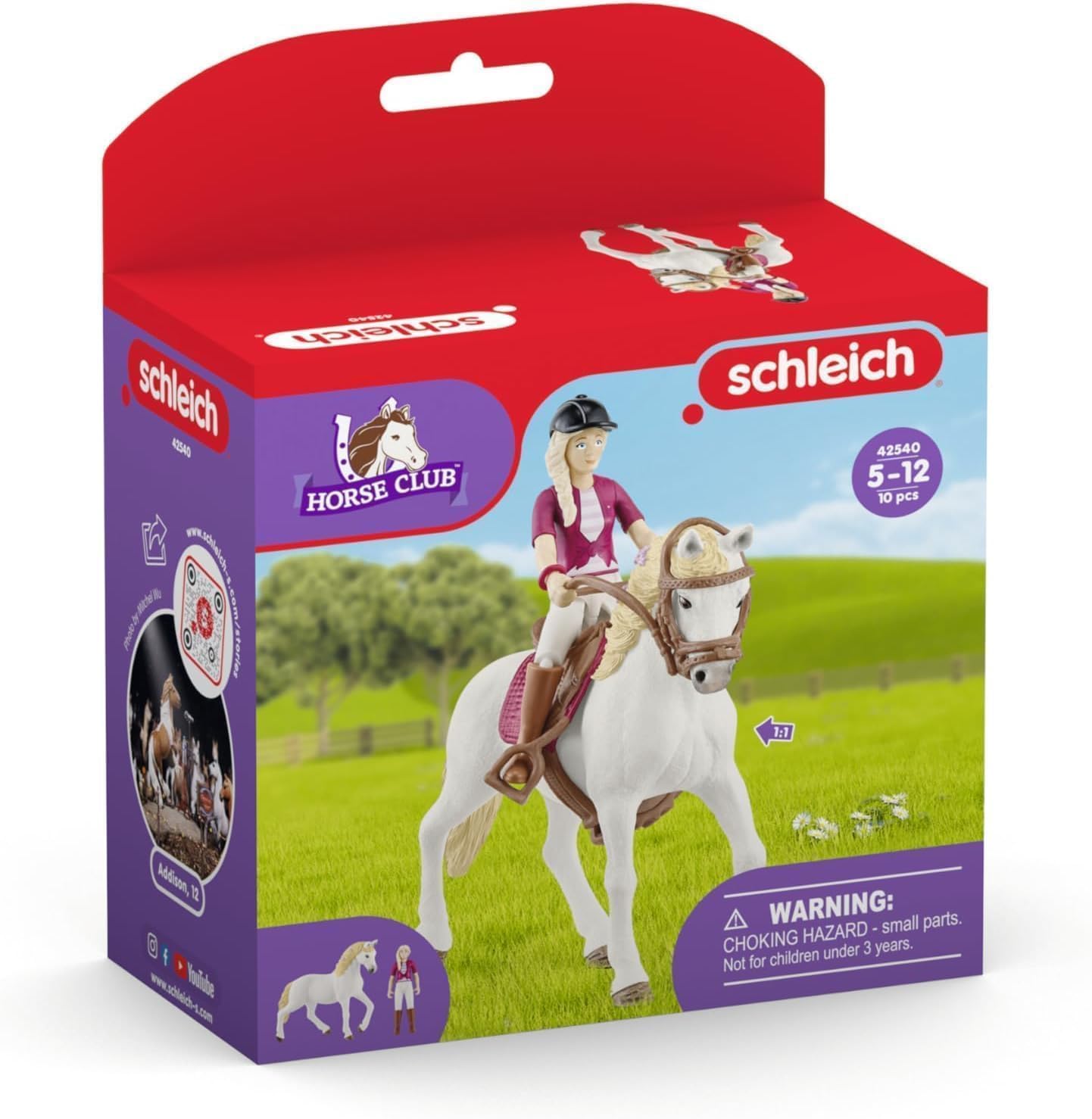 SCHLEICH HORSE CLUB - 10 Piece Sofia and Blossom Play Set with Rider and Andalusian Mare - Horse Toys for Girls and Boys Ages 5-12