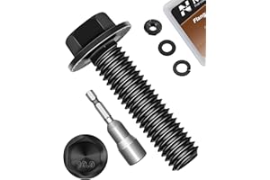 Nailnest M8 x 30mm Flanged Hex Head Bolts and Nuts, External Flange Hex Drive Screws, Class 10.9 Black Zinc Plated Alloy Stee