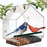 Mrcrafts Window Bird Feeder for Outside with Strong Suction Cups, Fits for Cardinals, Finches, Chickadees etc.
