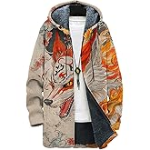 domirica Dragon Print Zip Up Hoodie Men Heavyweight Drasting Fleece Big And Tall Novelty Warm Loose Fit Hooded Sweatshirt