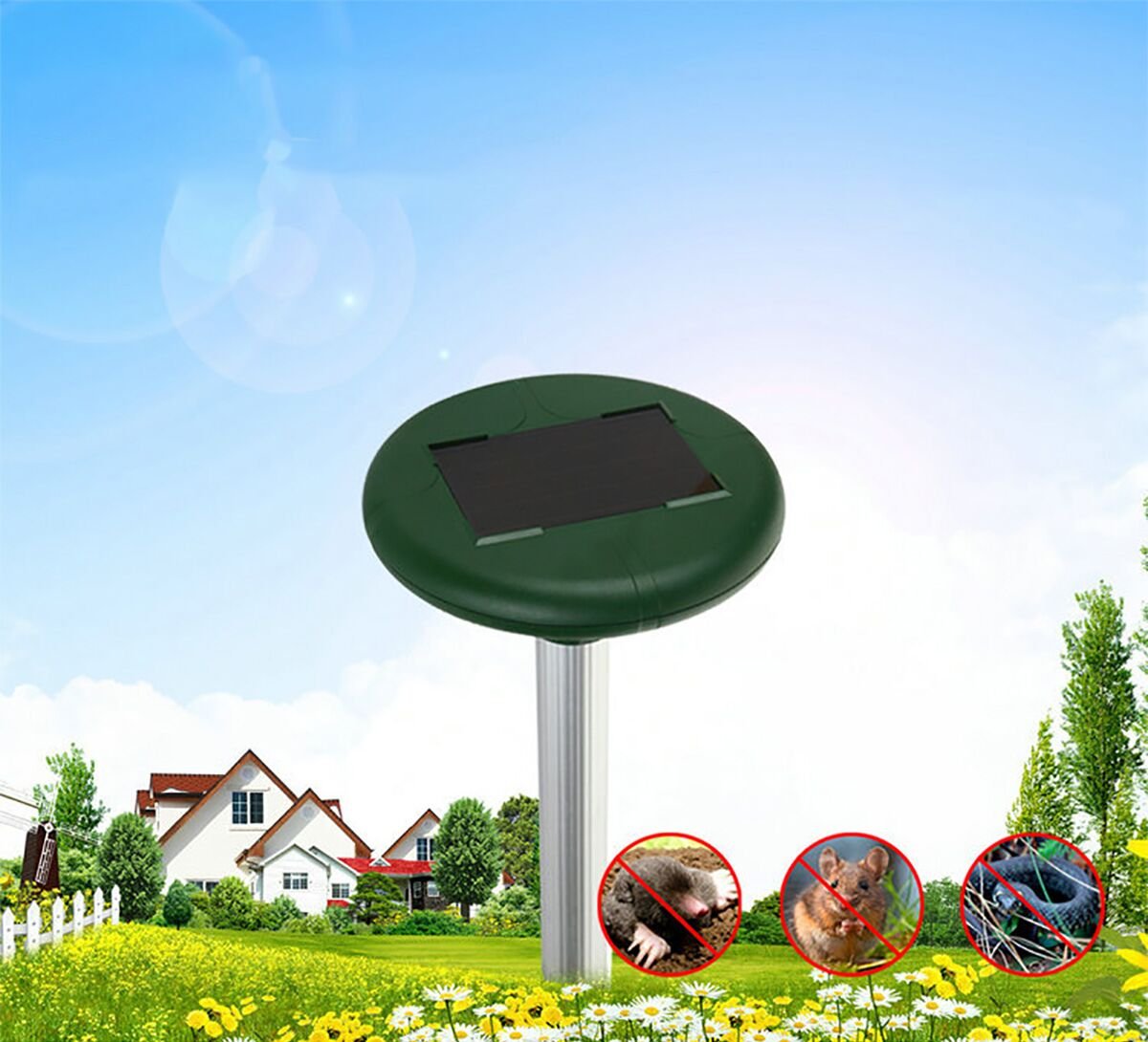 Fanatek 2 Pack Solar Mole and Snake Repeller Mole Repellent Gopher Repellent Chipmunk Repellent Repels Pest Rodents Mole Traps Mole Killer Mole Poison