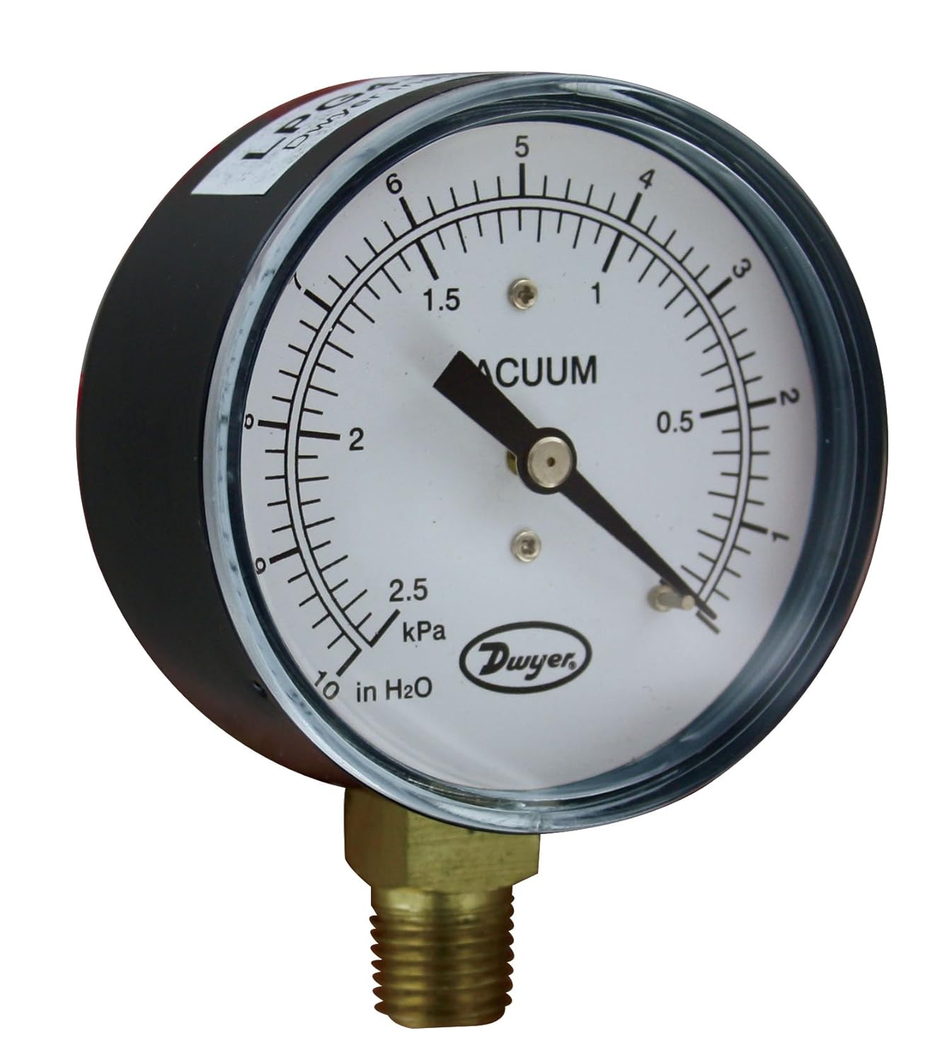 Dwyer 2.5" Low Pressure Gage, LPG4D8422N, Bottom Connection, 060" w.c