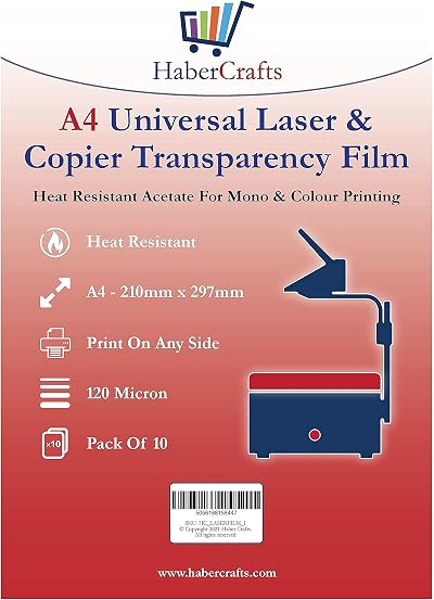 Habercrafts Universal Transparency Film A4 120 Micron 10 Sheets Laser