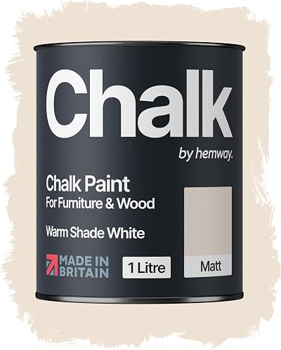Hemway Chalk Paint Warm Shade White 1L Matt Finish Furniture & Walls