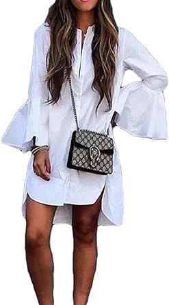white boyfriend shirt dress