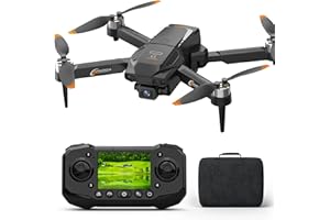 SUANGRC Drone with Camera for Adults, 1080P HD Drones with LCD Screen Controller with 8GB SD Card, Brushless Motors Quadcopter for Beginners, Stable Hover, Waypoint Fly, One-Key Takeoff/Landing, Portable Drone for Kids