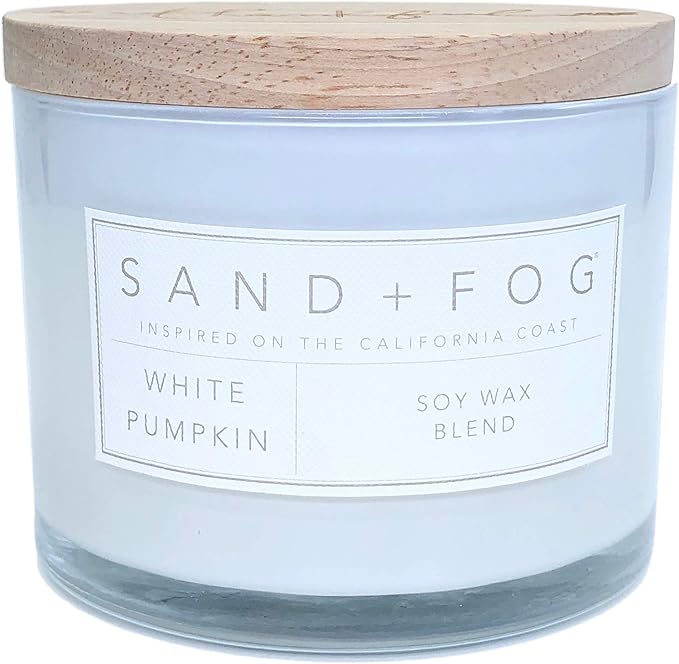 White Pumpkin Scented Candle with Thankful Wooden Lid Home & Kitchen