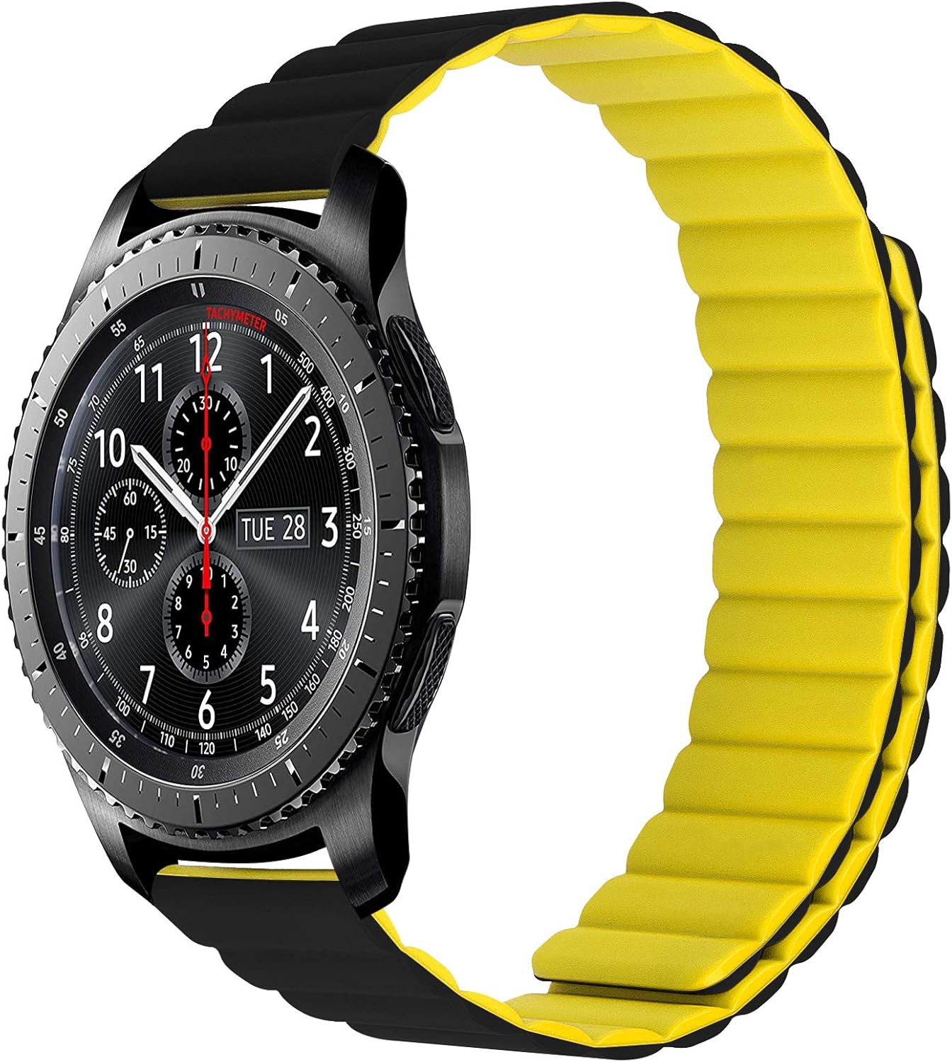 WETAL 22mm Universal Silicone Magnetic Closure Sport Loop Straps Compatible for Samsung Gear S3/Galaxy Watch 46mm/Galaxy Watch 3 45mm Smartwatch Band