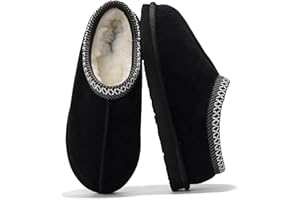 Project Cloud Mens Slippers 100% Genuine Leather with Australian Shearling Lining & Memory Foam Insole Outdoor & House Slippers for Men - Non-Slip Fuzzy Mens Shoes(Relaxation)