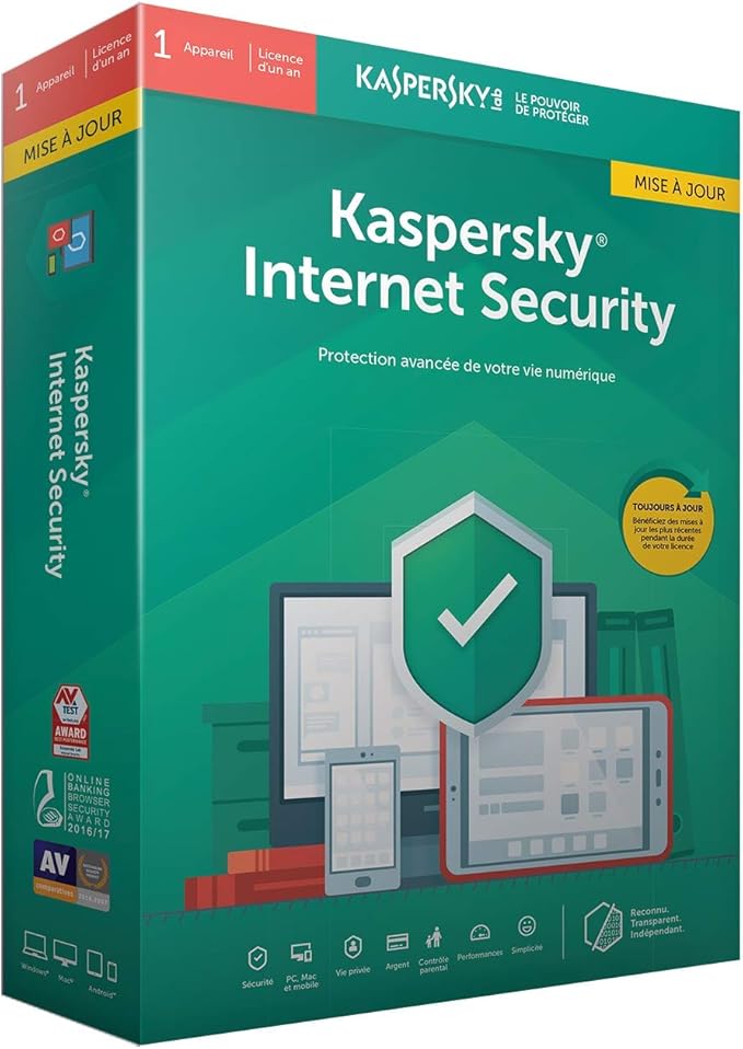 Kaspersky Internet Security 2019 Mise à jour (1 Poste / 1 An) Amazon