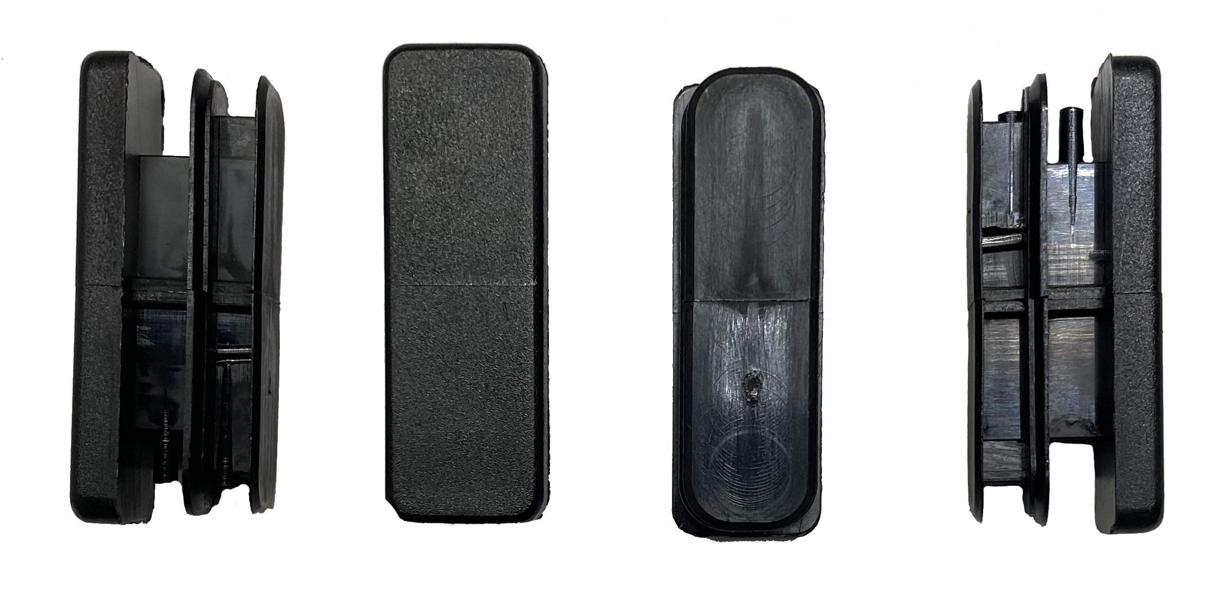 dexierp Protection Force 1/2" X 1 1/2" 13 X 38 mm (Pack of 20) Rectangular OD Tubing Plastic Insert Plug, Tubing Post End Cap, Chair Glide