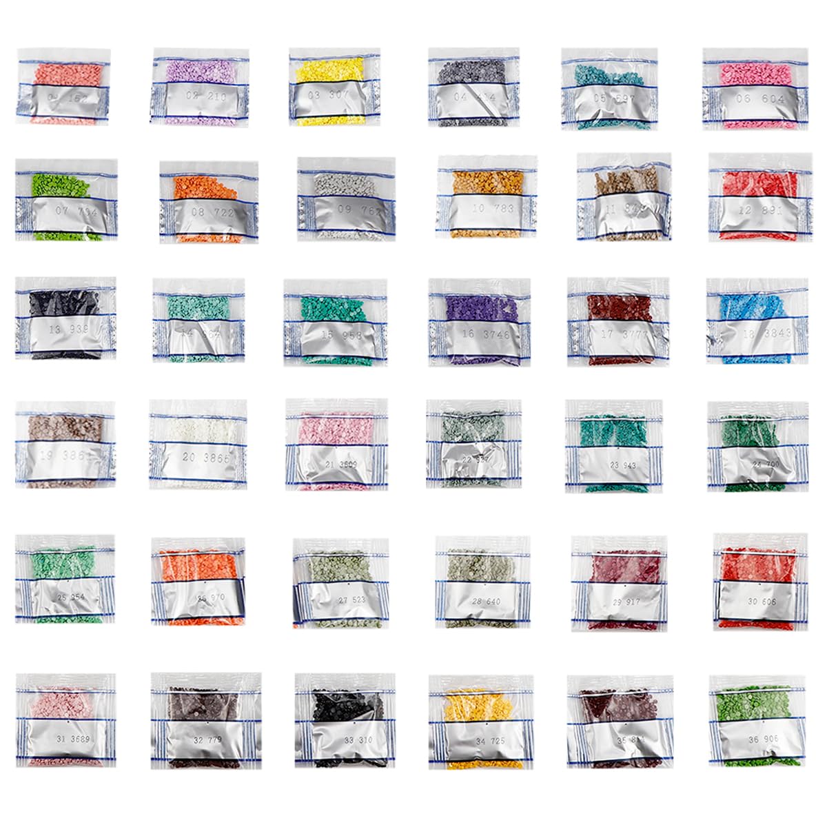 ZJIVQO 36 Colors Diamond Beads for Painting Replacement Round Drills Cross Stitch Art Kit Crafts
