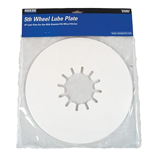 REESE Towpower 83002 Fifth Wheel Lube Plate, 10 Inch Round, 3/16 Inch Thick, Eliminates Need for Grease