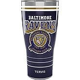 Tervis Traveler NFL Baltimore Ravens - Vintage Triple Insulated Tumbler Travel Cup Keeps Drinks Cold & Hot, 30oz, Stainless Steel