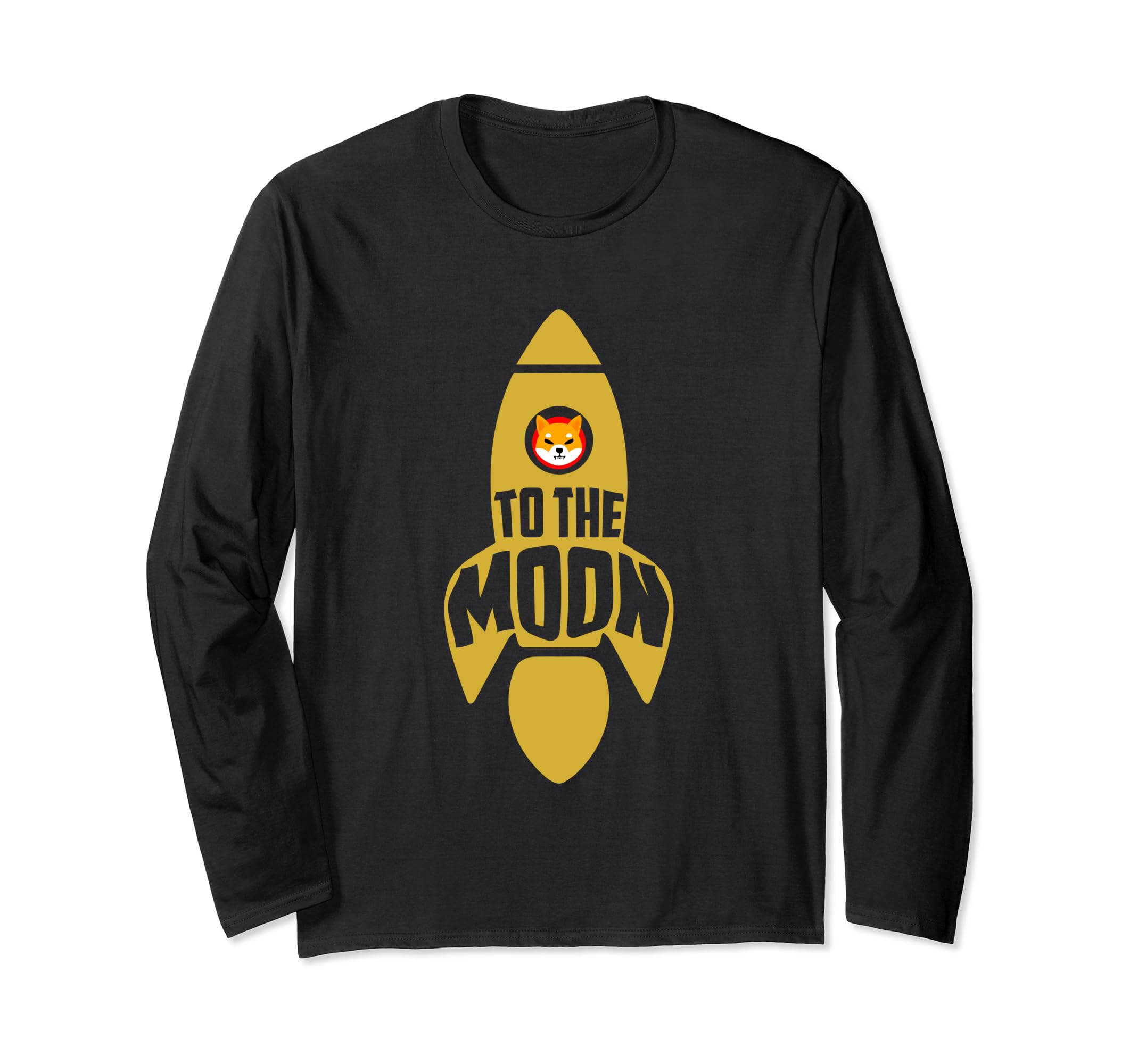 Shiba Inu To The Moon Rocket Launch Funny Crypto Coin HODL Long Sleeve T-Shirt