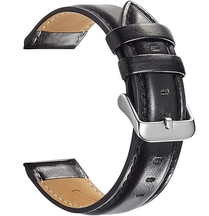 OTOPO Compatible Samsung Galaxy Watch Active2 Bands, 20mm Quick Release Luxury Genuine Leather Strap Replacement Bands Bracelet for Galaxy Watch ...