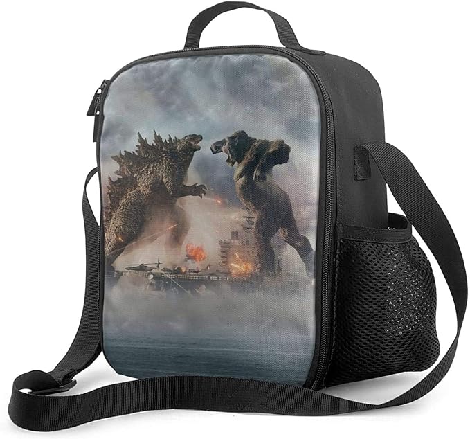 KINGAM Godzilla Vs King Kong Reusable Lunch Box, Sturdy Durable Lunch