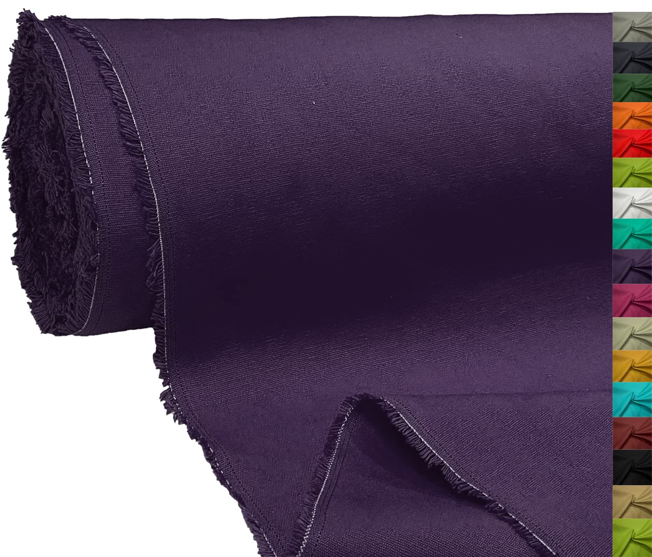 A-Express 100% Cotton Canvas Fabric Material Dressmaking Cloth Curtain Bags 145cm 57" Wide 250GSM Sold Per Meter - 2 Meters 200cm x 145cm Purple
