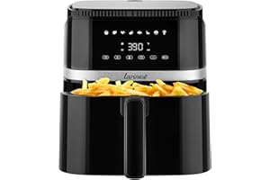 Larinest 5.3Qt Air Fryer, Compact Airfryer with Large Capacity for Quick and Easy Meals, 8 Cooking Functions on Digital Touch Screen, Air Circulation Tech, Dishwasher-Safe & Nonstick, AF501, Black