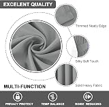 H.Versailtex Grey Blackout Curtains 2 Panels 90 x 90 Pleated Thermal Living Room view 7