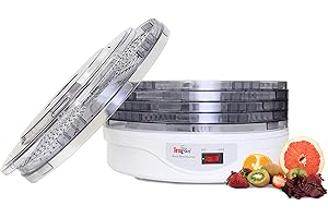 Total Chef Food Dehydrator - 5-Tier Lyophilisateur, Air Drying Jerky, Fruit, Vegetable, Mushroom, Meat, Fish & More, Counter 