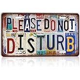 TREEPERI Vintage License plate Please Do Not Disturb Wall Decor Metal Sign Tin Signs for Bar Home Bedroom Garage