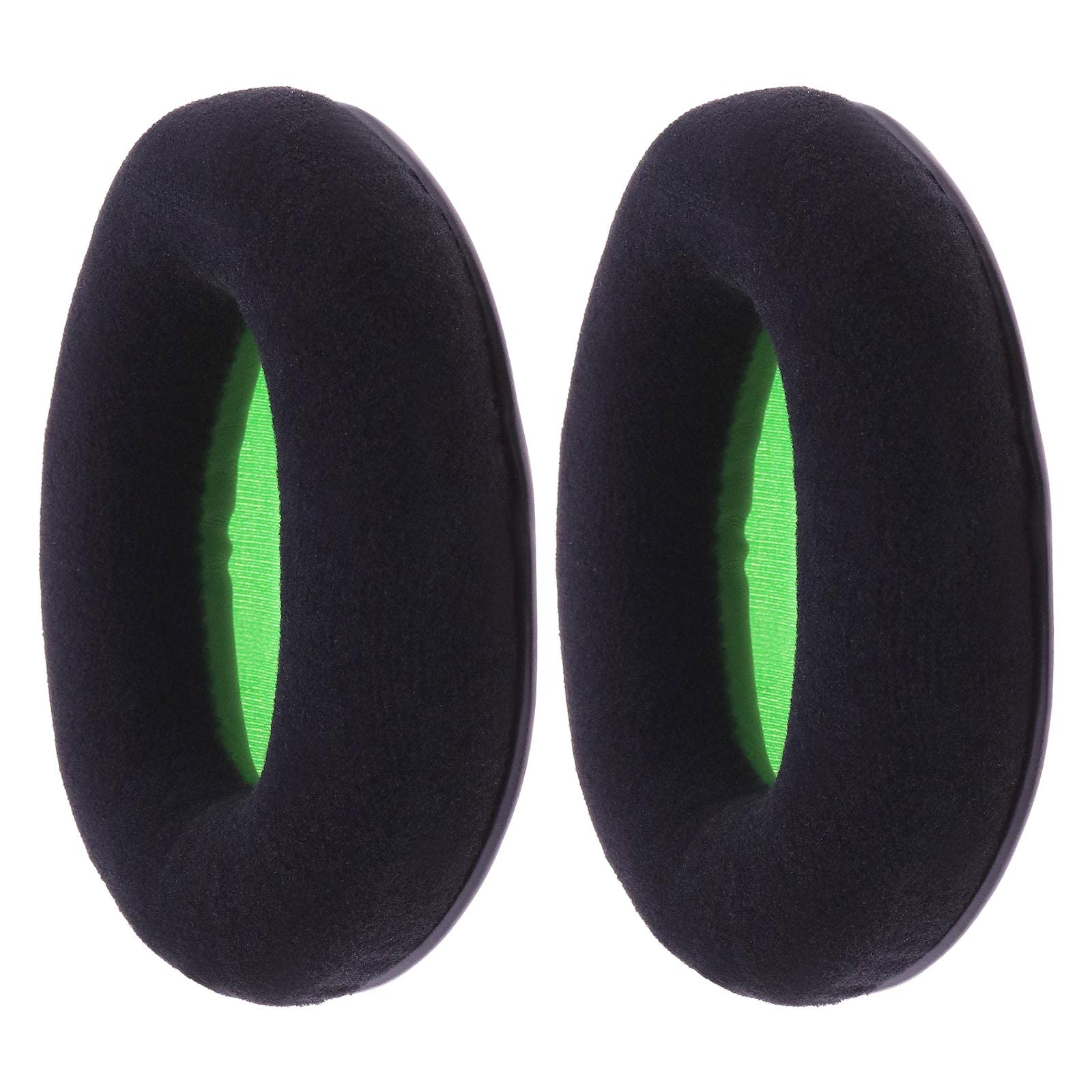 EMSea 1 Pair Ear Pads Replacement Compatible with Kingston HyperX Cloud II Gaming Headphones Ear Cushion Flannel Foam Earphones Accessories Black Green
