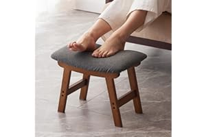 Kitsanery Foot Stool,Ottoman and Footstool,Small Sofa Foot Rest,Bamboo Foot Stool Under Desk,Extra Seating for Living Room, B