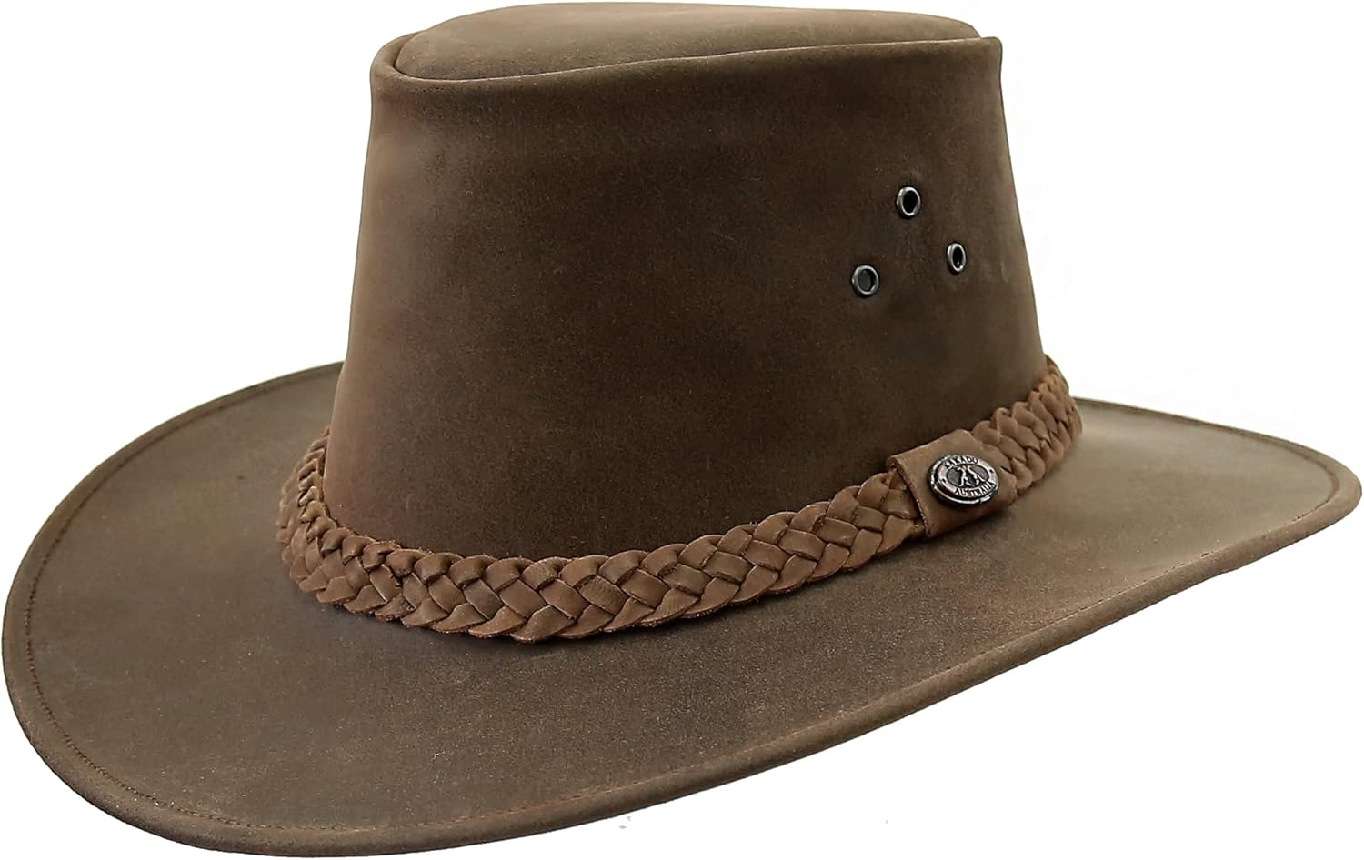 Kakadu Traders Outback Hat Leather Hat Bushranger in Black Made in Australia Kakadu Traders