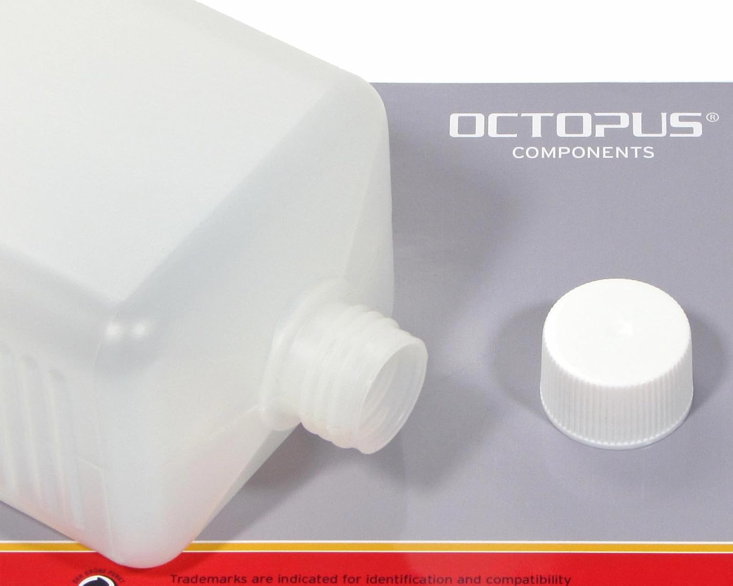 Octopus 5 x 1000ml HDPE Plastic Bottles with White Screw Caps, Heavy Duty Square Storage Containers with 5 Adhesive Labels - Image 3