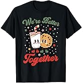 We're Better Together Retro Couple Matching Christmas Pajama T-Shirt