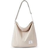 KALIDI Corduroy Tote Bag for Women Casual Zipper Tote Handbag Large Crossbody Hobo Shoulder Bag Work Fashion Women Purse