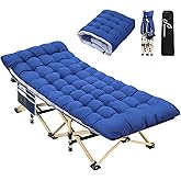 Sportneer Camping Cot, Folding Camping Cots for Adults with Cushion Portable Folding Bed Sleeping Cot Comfort Camp Cot for Ad