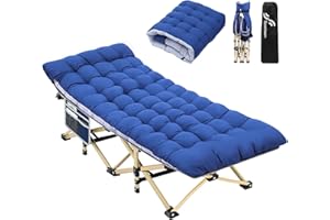 Sportneer Camping Cot: 1200D Double Layer Oxford Camping Cots for Adults - Heavy-Duty Foldable Cots for Camping Travel Tent Day Outdoor & Home Guest, Camping Cots with Mattress Carry Bag & 2 Pockets