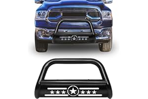 AISHAN Bull Bar Pickup Truck 3" Front Grille Brush Push Bumper Guard with Removable Skid Plate Compatible with 2009-2010 Dodge Ram 1500, 2019-2023 Ram 1500 Classic, Black