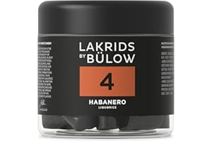 LAKRIDS BY BÜLOW - 4 - Black Licorice - Habanero Chili - 5.3 oz - Vegan Gourmet Licorice from Scandinavia - Gluten Free & Gelatine Free - Swedish Candy Alternative