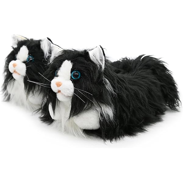 Chaussons Chat Pelucheux Pour Femmes Et Hommes, Chaussons