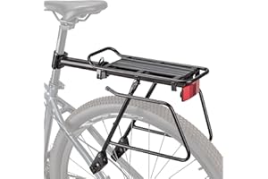 KONG MING CAR Rear Bike Rack - Bike Cargo Rack Quick Release Mount - Large Capacity Bicycle Pannier Rack 60lbs, Touring Carrier Rack fit 24”-29” and 700c