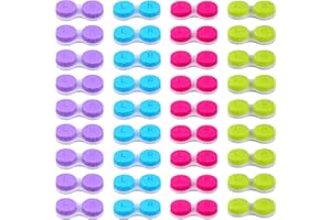 Elcoho 36 Pack Colorful Contact Lens Case Left/Right Contact Lens Soak Storage Contact Lens Travel Container, 4 Colors