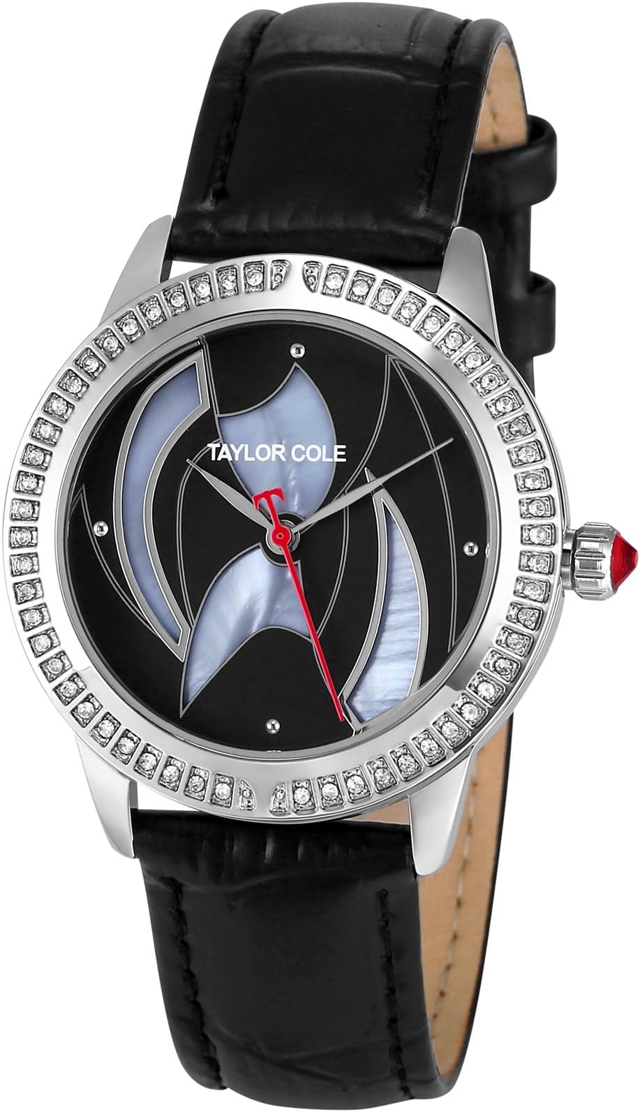 HELMASK Leather Crystal Line Carving Design Simple Graceful Analog Wrist Watch