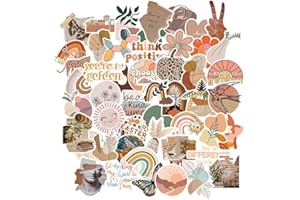 QIYUYA 100pcs Vintage Aesthetic Stickers for Laptop Water Bottle, Waterproof Vinyl Cute Boho Stickers for Computer Phone Case Hydroflask, Aesthetic Thing, Stuff, Variety Bulk for Adults Women Teen Girls