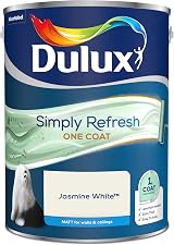 Dulux Simply Refresh One Coat Matt Emulsion Paint Jasmine White 5L view 2