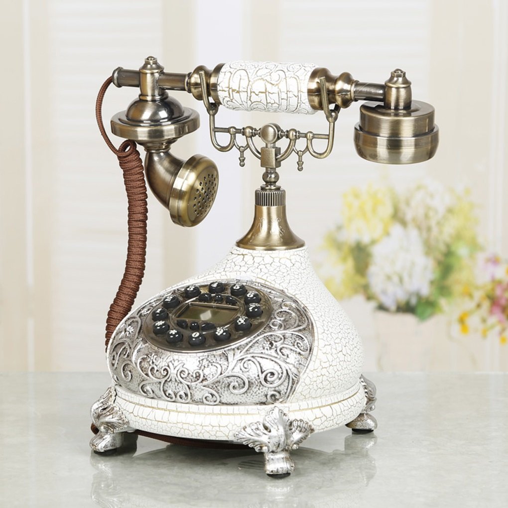 初売り Edge To B07ffknjnz ヨーロッパのアンティーク電話自宅のリビングルームのベッドルームの創造的なファッションヴィンテージレトロな 固定電話固定電話 デジタル電話 置き時計掛け時計 Csam Archives Gov Ua