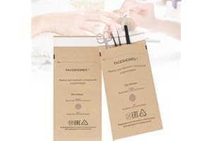 TOEDO 100PCS Self-Sealing Sterilization Pouches, Disposable Dry Heat Autoclave Bags Kraft Paper Cleaning Bags Sterilizer for Nail Tools(75 * 150mm)