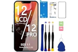 SIMDOG for iPhone 12/12 Pro Screen Replacement Kit 6.1 inch Full HD LCD Display 3D Touch Screen Digitizer Full Assembly + Repair Tools + Screen Protector