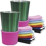 Terry Assorted Colors Beverage Drink Covers - Non Slip (Set of 16)