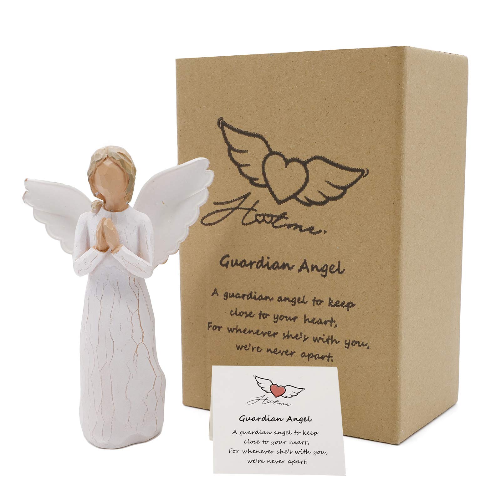 Praying Angel, Angel Sculpture Guardian Angel Collectible Figurine Hand Carved with Gift Box, Encouragement Present Gift to Show Love, Sympathy, Gratitude, Bereavement, Friendship or Prayer
