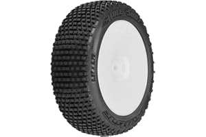 Pro-Line Racing Hole Shot 3.0 Buggy Tires MTD Velocity White Wheels for Arrma Typhon Grom, PRO1031713